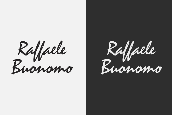 Das Logo von raffaele-buonomo.com vermittelt sowohl einen persönlichen Touch als auch eine besondere Exklusivität